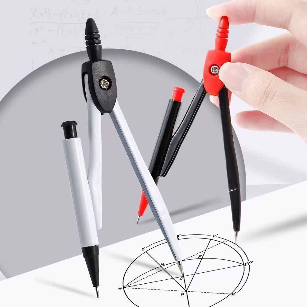 Math Geometry Set With Compass - Profesjonalny metalowy kompas do geometrii z