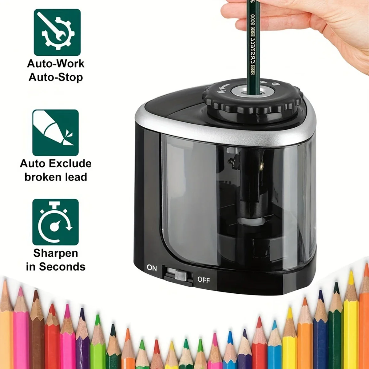 Electric Pencil Sharpener Usb - Elektryczna ostrzałka do ołówków, automatyczna ostrzałka