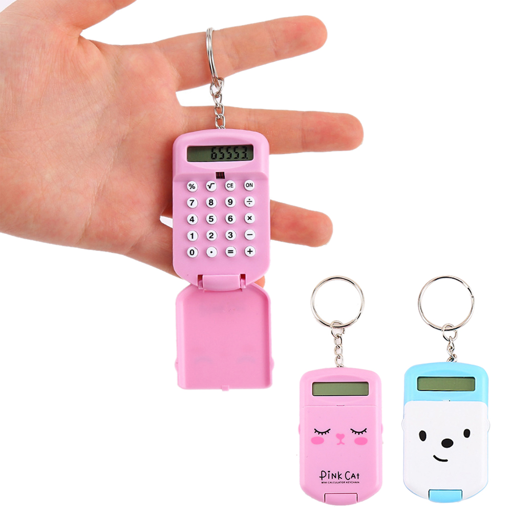 Scientific Calculator For Secondary School - Mini kalkulator Cute Cartoon z brelokiem