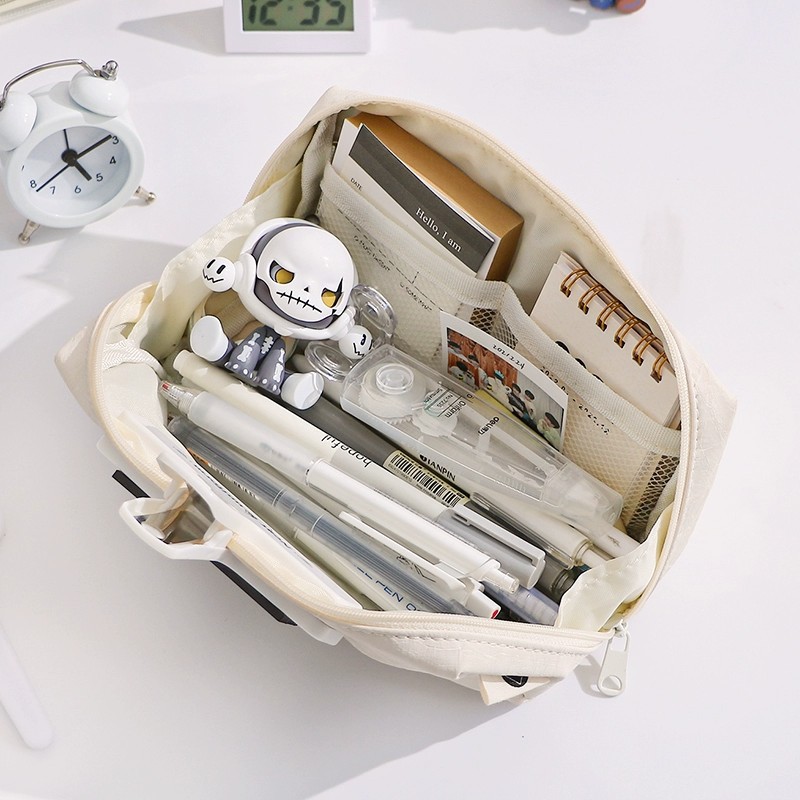Uroczy kremowy skórzany piórni – Aesthetic Large Pencil Case Pouch recenzja i cena