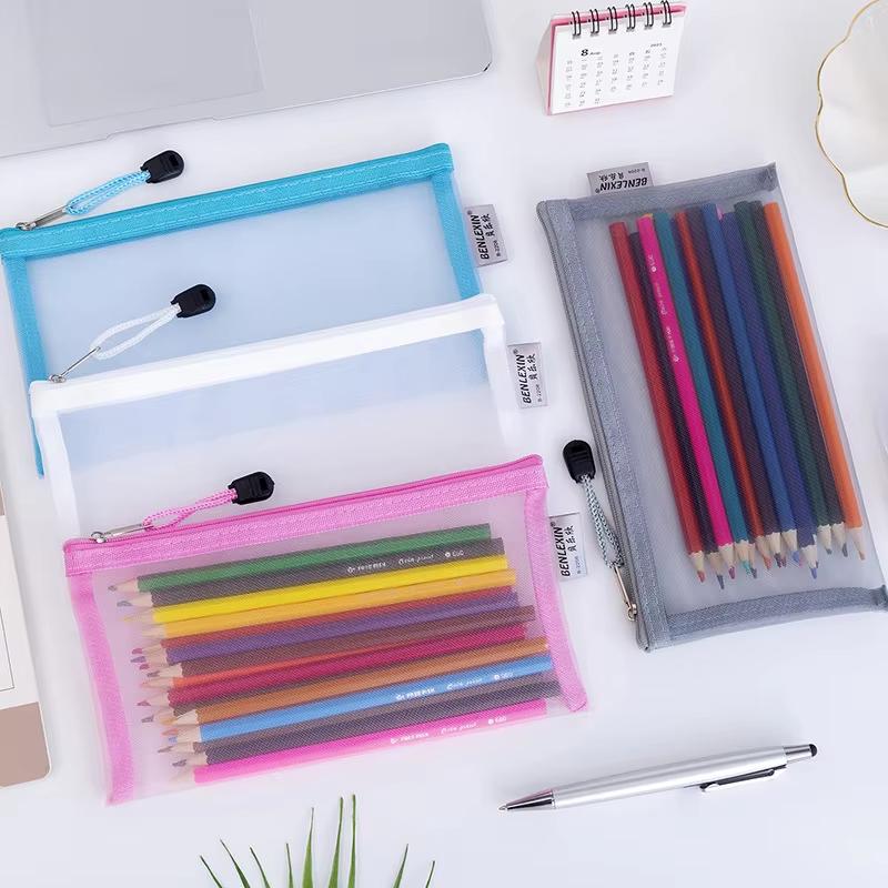 Nowy, wytrzymały, przezroczyst – Clear Mesh Pencil Pouch For Exam recenzja i cena