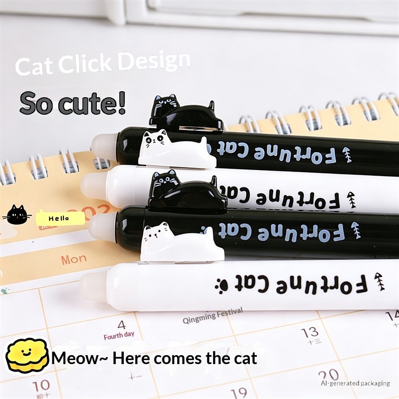 Zestaw 4 uroczych, wymazywalny – Retractable Eraser Pen Click recenzja i cena
