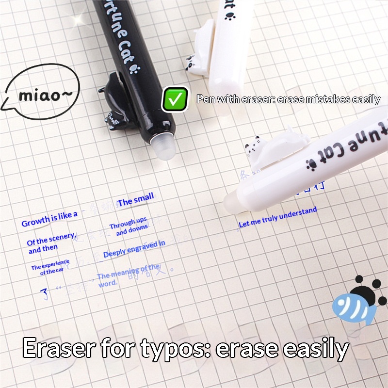 Zestaw 4 uroczych, wymazywalny – Retractable Eraser Pen Click recenzja i cena