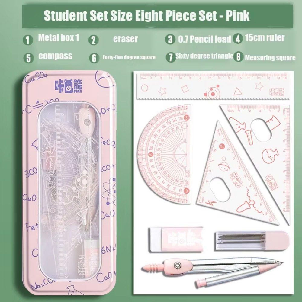 8-częściowy zestaw wielofunkcy – Math Geometry Set With Compass recenzja i cena