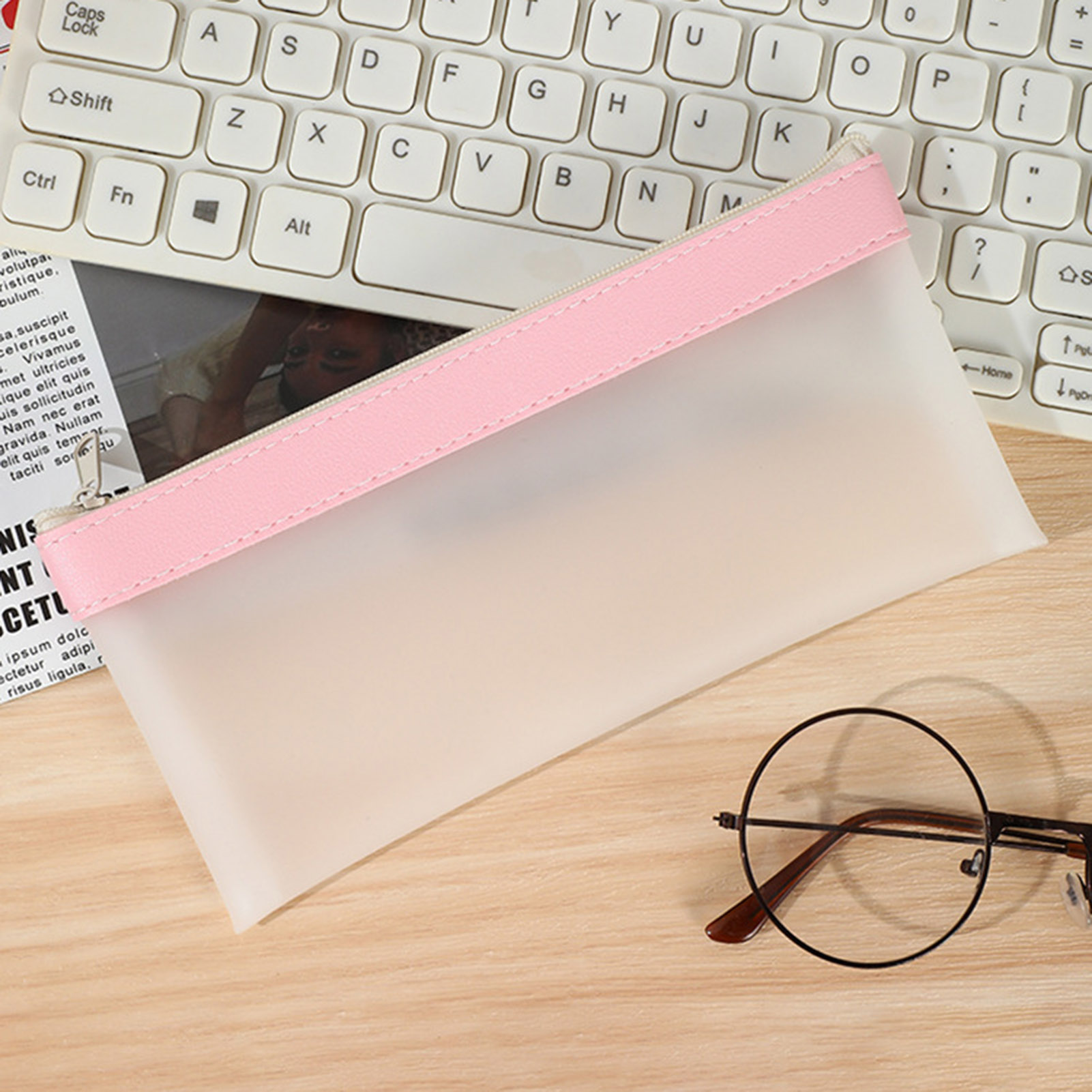 Przezroczyste matowe piórnik o – Aesthetic Large Pencil Case Pouch recenzja i cena