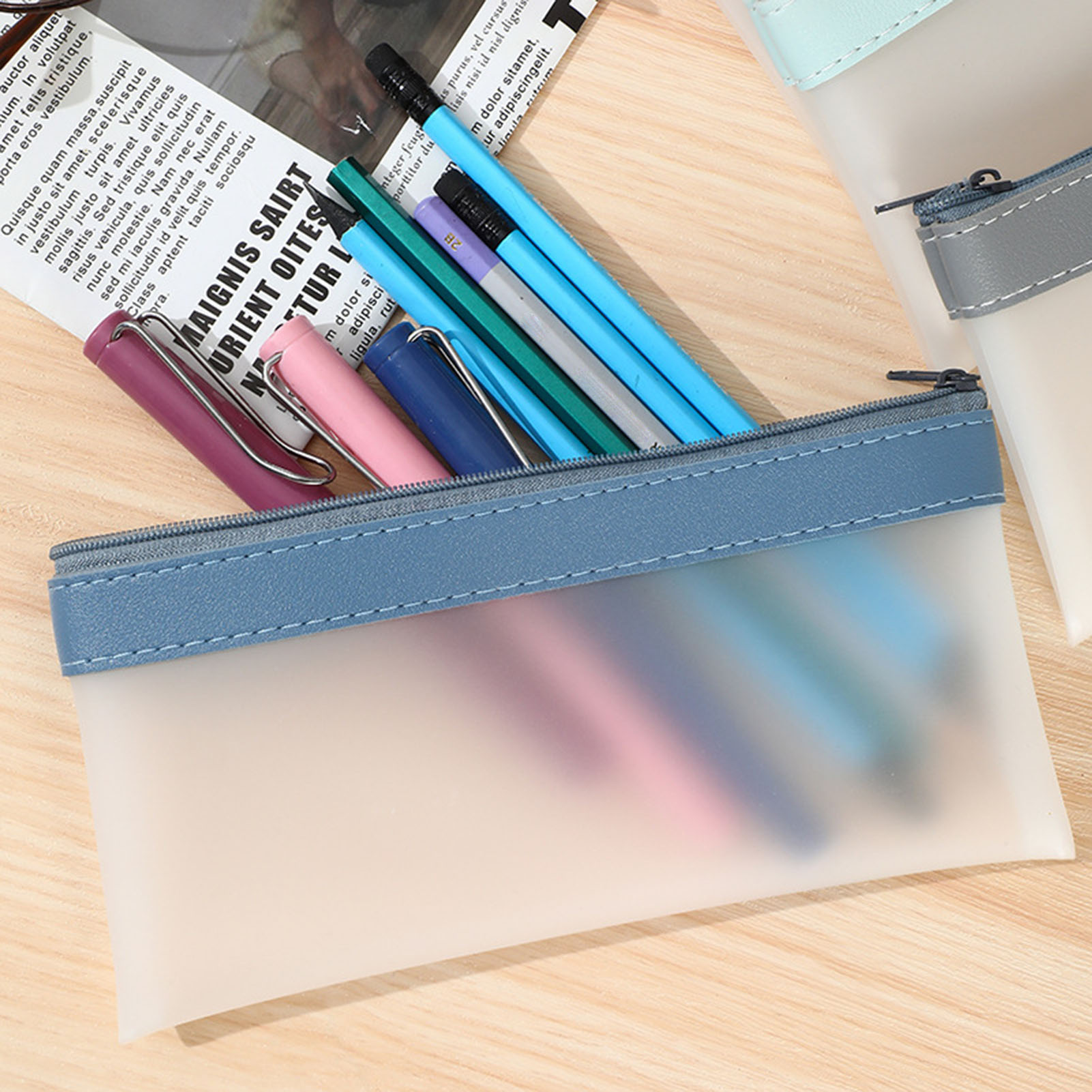 Przezroczyste matowe piórnik o – Aesthetic Large Pencil Case Pouch recenzja i cena